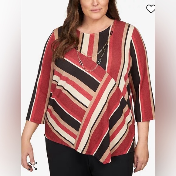 Alfred Dunner Woman Park Place Top 2X - Picture 1 of 8